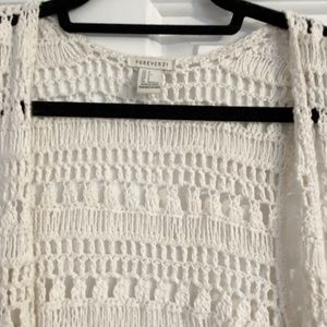 XS Forever 21 Crochet Lace Vest Cardigan